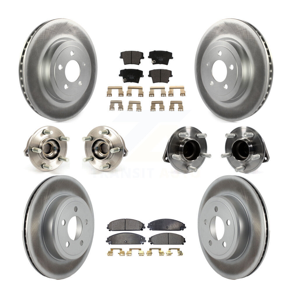 Kit de plaquettes de rotor de frein enduites de roulement de moyeu avant et arrière (10 pièces) pour Chrysler 300 Dodge