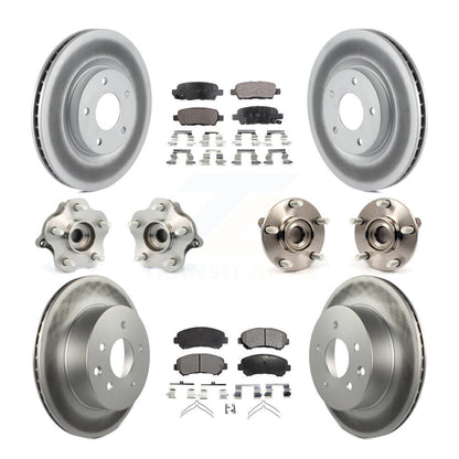 Kit de rotors et plaquettes de frein revêtus de roulement de moyeu avant et arrière (10 pièces) pour Nissan Rogue AW