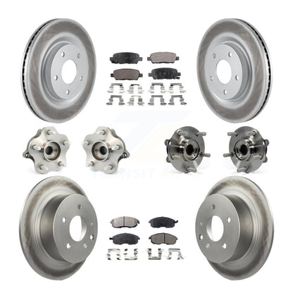Kit de rotors et plaquettes de frein à disque revêtus de roulement de moyeu avant et arrière (10 pièces) pour Nissan Juk