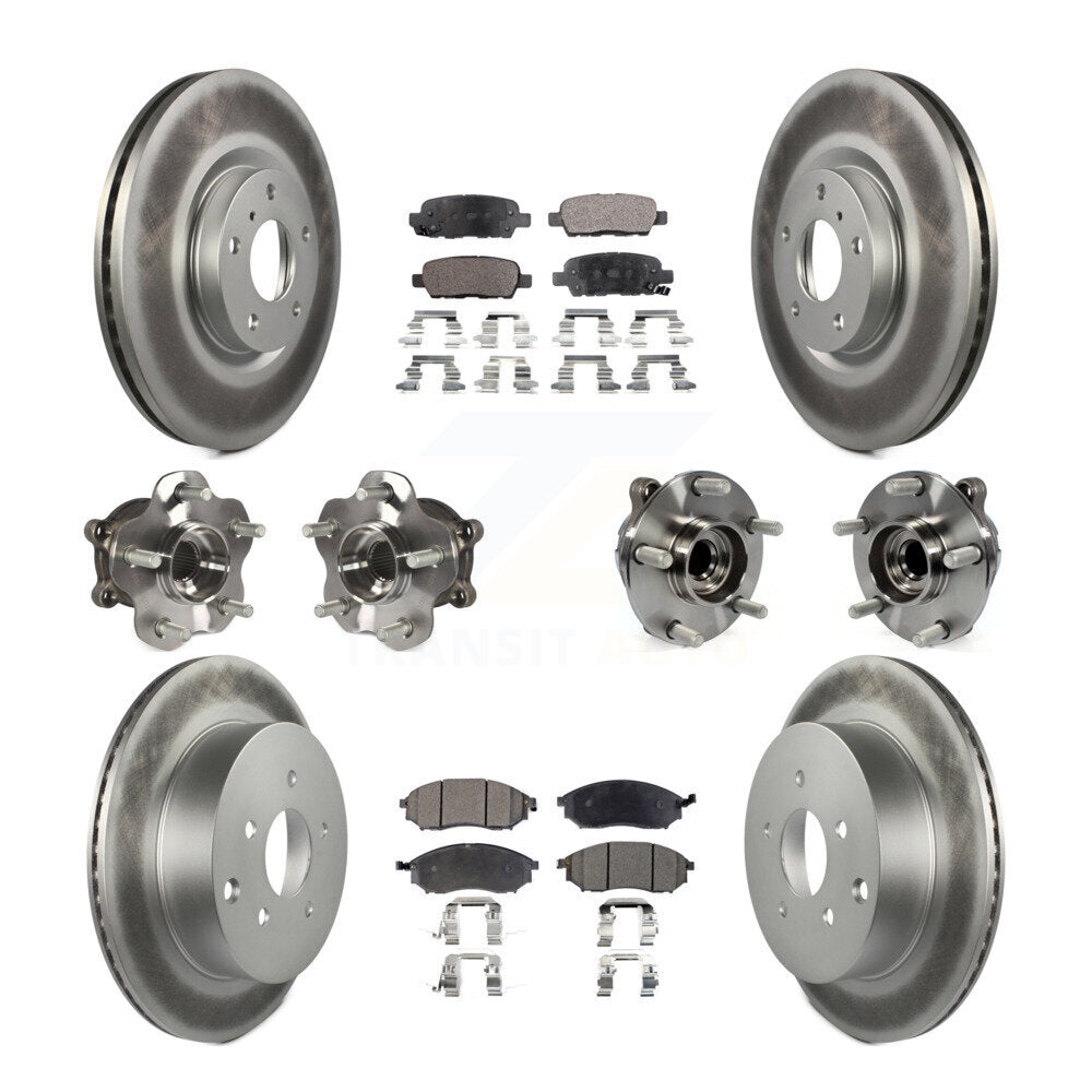 Kit de rotor et de plaquettes de frein revêtus de roulement de moyeu avant et arrière (10 pièces) pour INFINITI QX70 RW