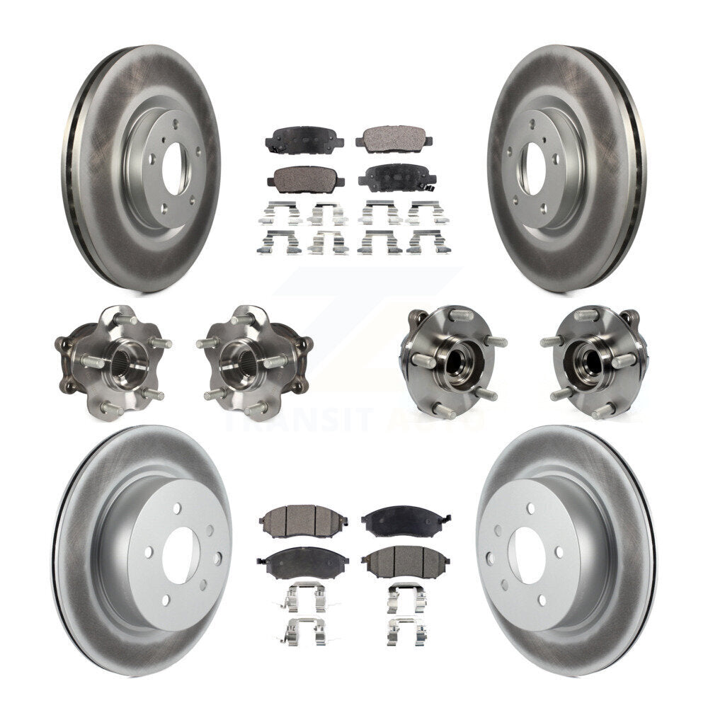 Kit de plaquettes de rotor de frein enduites de roulement de moyeu avant et arrière (10 pièces) pour INFINITI EX35 QX5