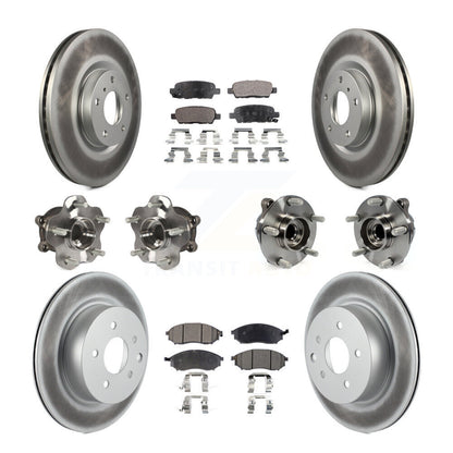 Kit de plaquettes de rotor de frein enduites de roulement de moyeu avant et arrière (10 pièces) pour INFINITI EX35 QX5