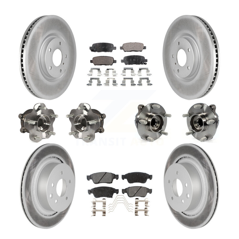 Kit de rotors et plaquettes de frein revêtus de roulement de moyeu avant et arrière (10 pièces) pour INFINITI G35 Q6