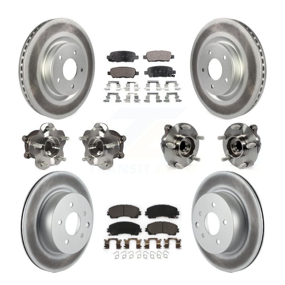 Kit de rotor et de plaquettes de frein revêtus de roulement de moyeu avant et arrière (10 pièces) pour INFINITI QX50 RW