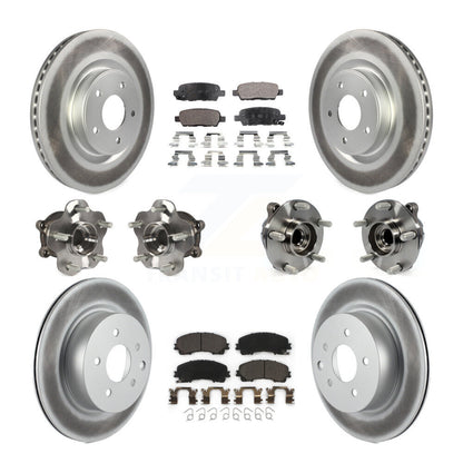 Kit de rotor et de plaquettes de frein revêtus de roulement de moyeu avant et arrière (10 pièces) pour INFINITI QX50 RW