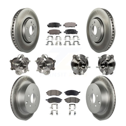Kit de plaquettes de rotor de frein enduites de roulement de moyeu avant et arrière (10 pièces) pour INFINITI FX35 FX3