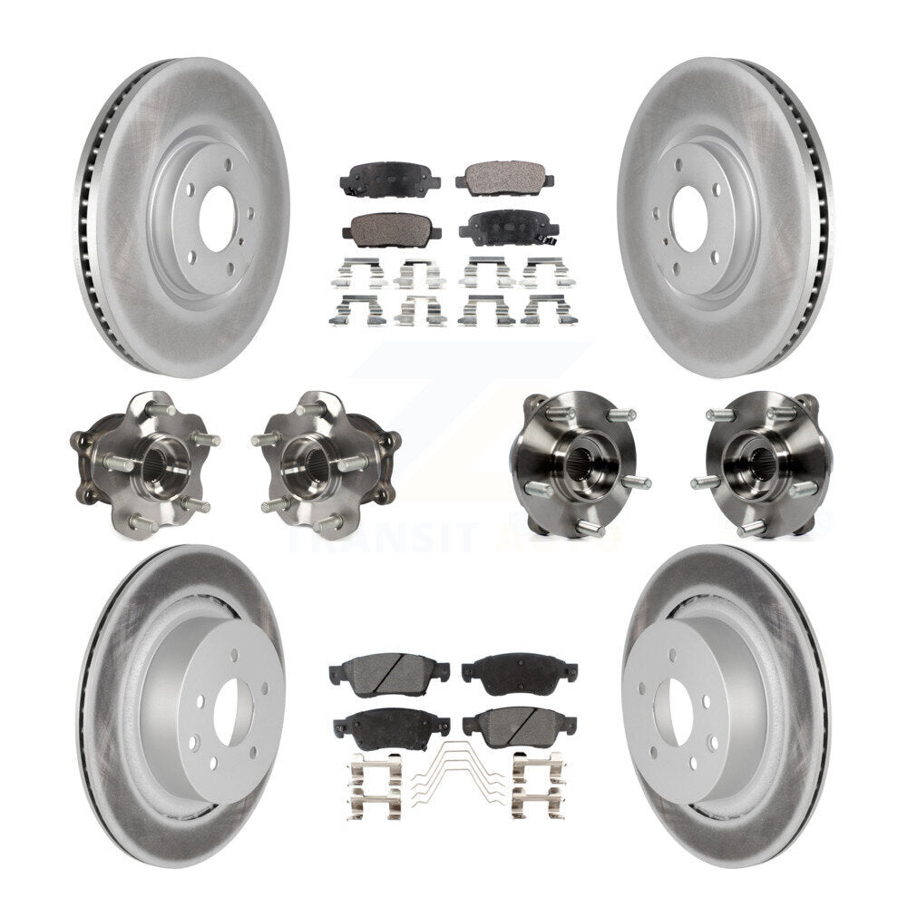 Kit de rotors et plaquettes de frein revêtus de roulement de moyeu avant et arrière (10 pièces) pour INFINITI G35 Q6