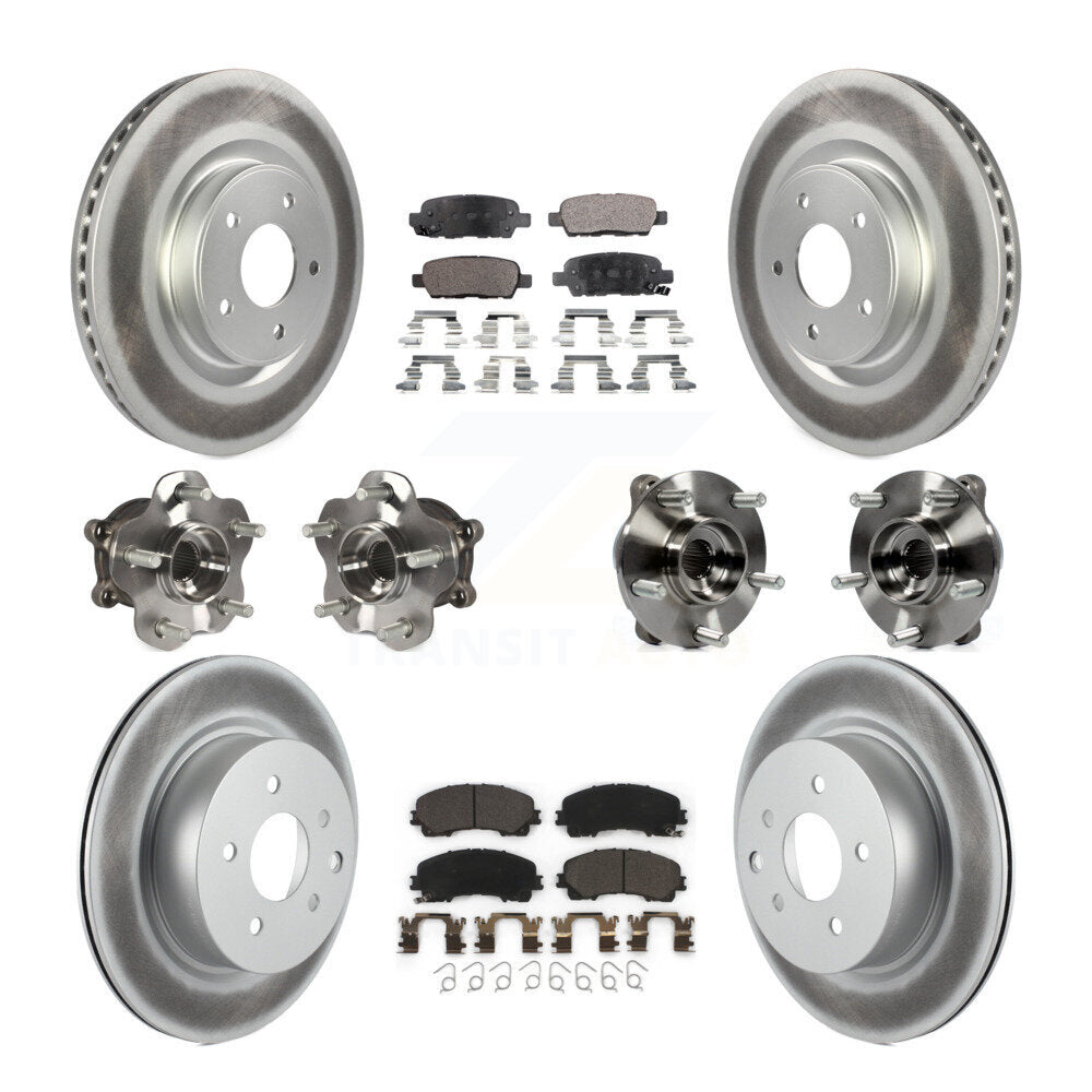 Kit de rotor et de plaquettes de frein revêtus de roulement de moyeu avant et arrière (10 pièces) pour INFINITI QX50 AW