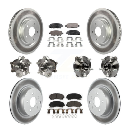 Kit de rotor et de plaquettes de frein revêtus de roulement de moyeu avant et arrière (10 pièces) pour INFINITI QX50 AW