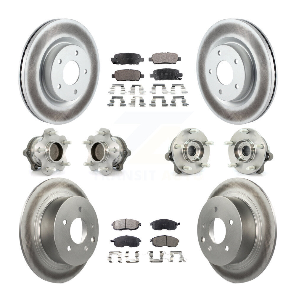 Kit de plaquettes de rotor de frein à disque revêtues de roulement de moyeu avant et arrière (10 pièces) pour Nissan Altim