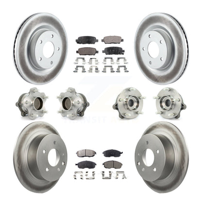 Kit de plaquettes de rotor de frein à disque revêtues de roulement de moyeu avant et arrière (10 pièces) pour Nissan Altim