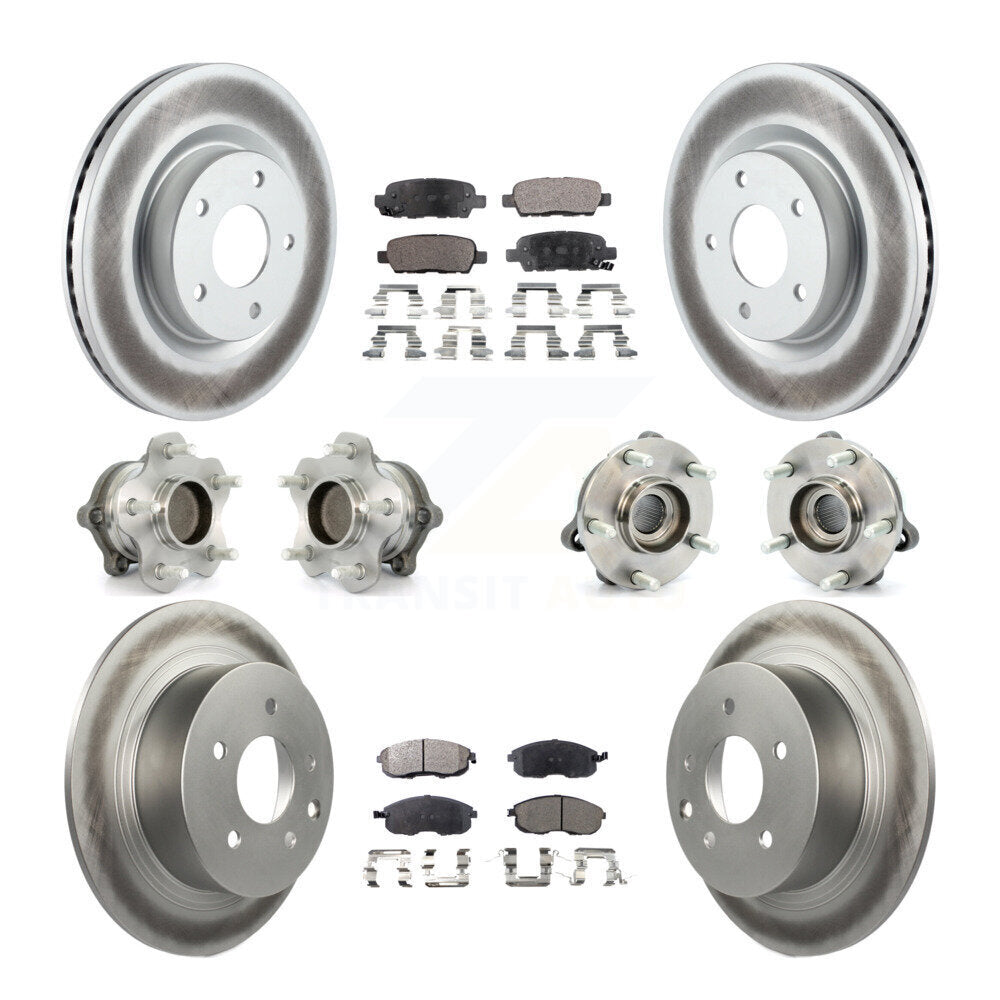 Kit de plaquettes de rotor de frein à disque revêtues de roulement de moyeu avant et arrière (10 pièces) pour Nissan Altim