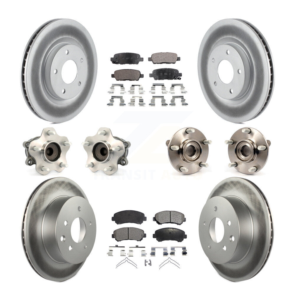 Kit de plaquettes de Rotor de frein revêtues de roulement de moyeu avant et arrière (10 pièces) pour Nissan Rogue Selec