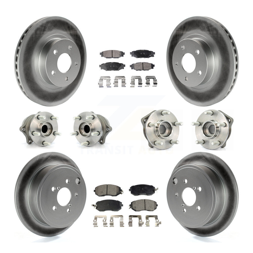 Kit de plaquettes de Rotor de frein à disque revêtu de roulement de moyeu avant et arrière (10 pièces) pour Subaru Imprez