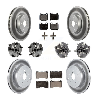 Kit de plaquettes de rotor de frein enduites de roulement de moyeu avant et arrière (10 pièces) pour Subaru Impreza WR