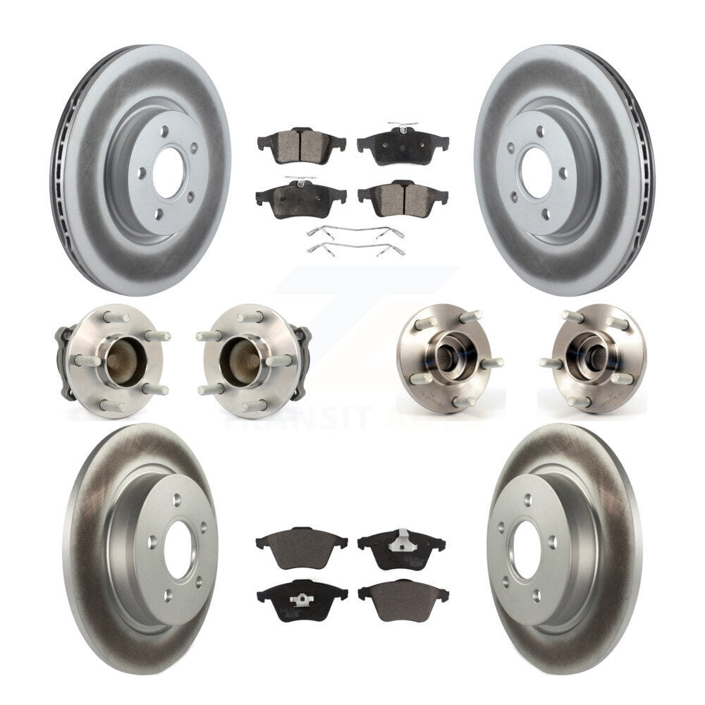 Kit de rotor et de plaquettes de frein revêtus de roulement de moyeu avant et arrière (10 pièces) pour Volvo S40 V50 C7