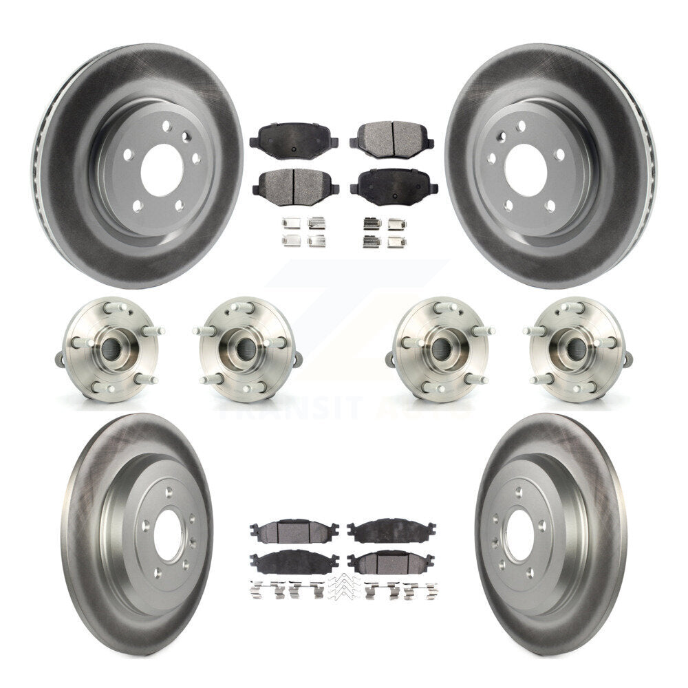 Kit de plaquettes de rotor de frein à disque revêtues de roulement de moyeu avant et arrière (10 pièces) pour Ford Explore