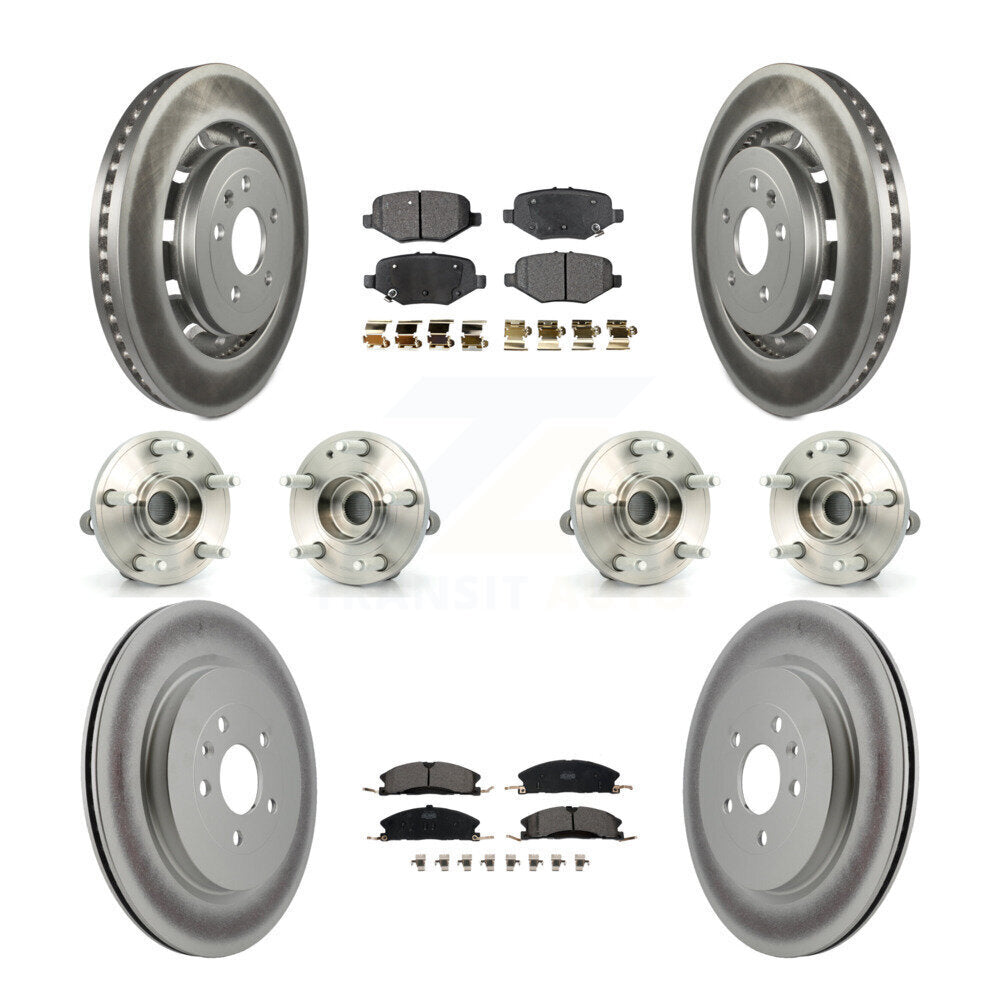 Kit de plaquettes de rotor de frein à disque revêtues de roulement de moyeu avant et arrière (10 pièces) pour Ford Explore