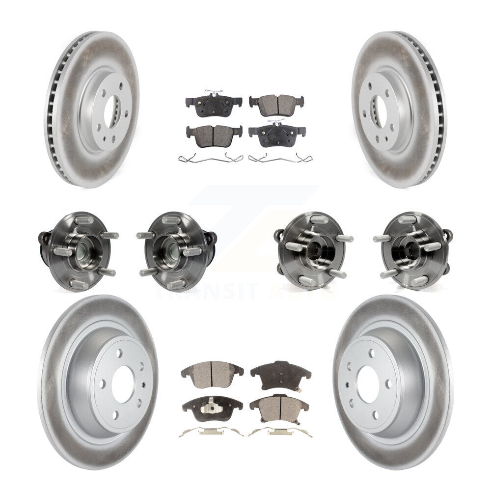Kit de plaquettes de Rotor de frein revêtues de roulement de moyeu avant et arrière (10 pièces) pour Ford Fusion Lincol