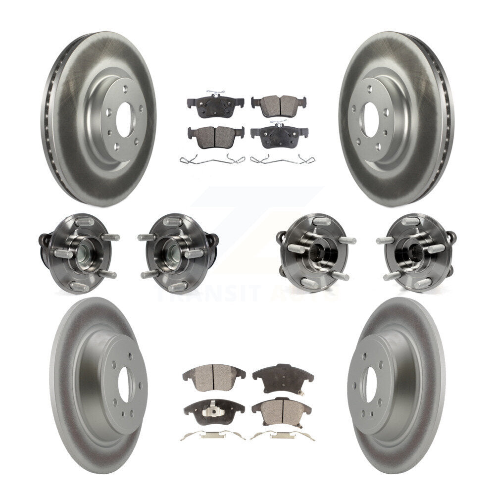 Kit de plaquettes de Rotor de frein revêtues de roulement de moyeu avant et arrière (10 pièces) pour Ford Fusion Lincol