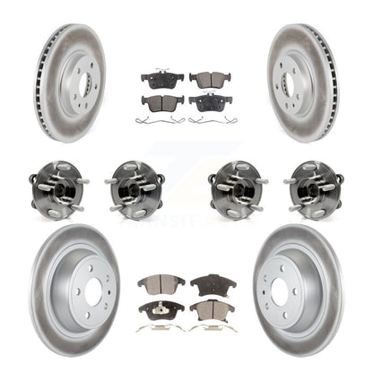 Kit de rotors et plaquettes de frein à disque revêtus de roulement de moyeu avant et arrière (10 pièces) pour Ford Fusio