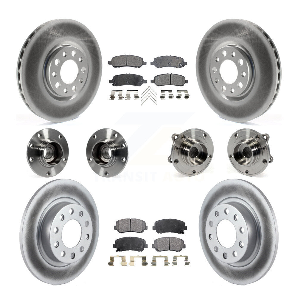 Kit de plaquettes de rotor de frein, roulement de moyeu avant et arrière (10 pièces) pour Dodge Dar 2013 – 2016