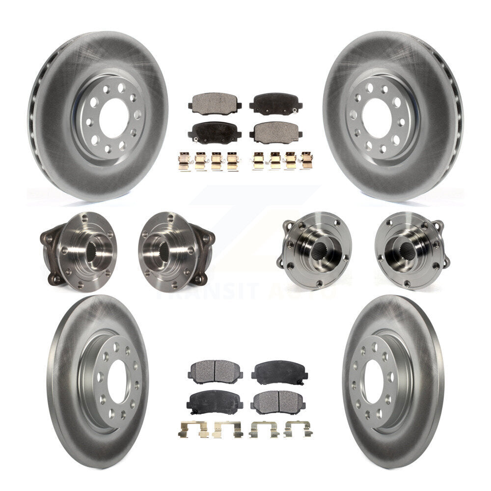 Kit de rotors et plaquettes de frein revêtus de roulement de moyeu avant et arrière (10 pièces) pour Chrysler 200 AW