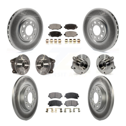 Kit de rotors et plaquettes de frein revêtus de roulement de moyeu avant et arrière (10 pièces) pour Chrysler 200 AW