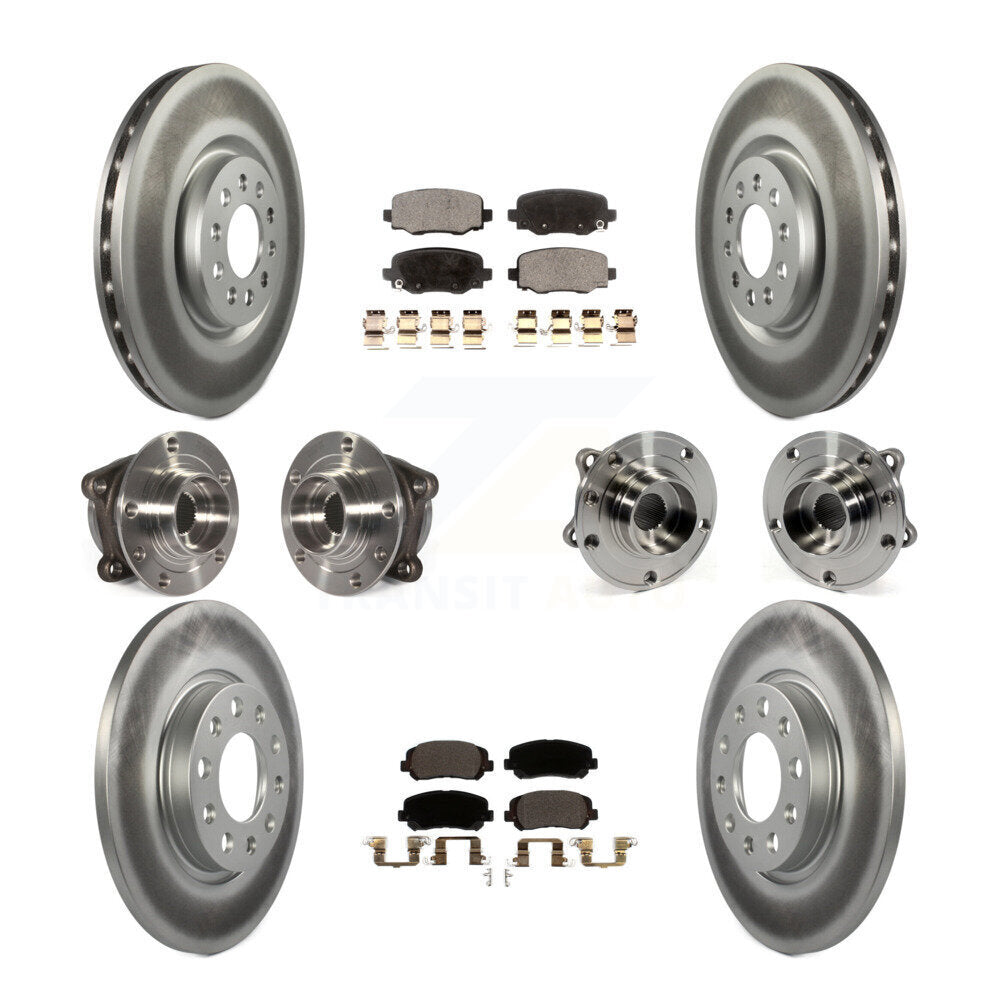 Kit de rotors et plaquettes de frein revêtus de roulement de moyeu avant et arrière (10 pièces) pour Chrysler 200 AW