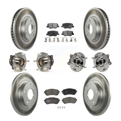 Kit de rotors et plaquettes de frein à disque revêtus de roulements de moyeu avant et arrière (10 pièces) pour Mazda