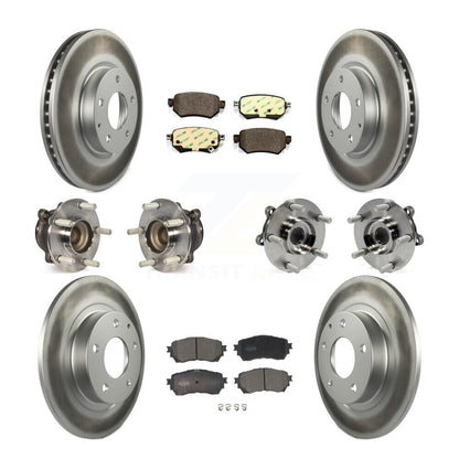 Kit de rotor et de plaquettes de frein revêtus de roulement de moyeu avant et arrière (10 pièces) pour Mazda 2016 – 2018
