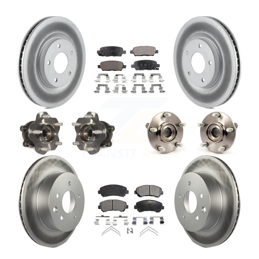 Kit de plaquettes de Rotor de frein revêtues de roulement de moyeu avant et arrière (10 pièces) pour Nissan Rogue Selec
