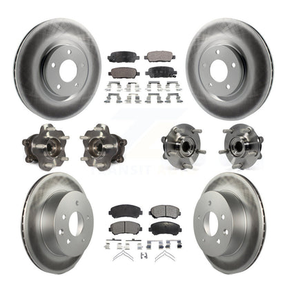 Kit de rotors et plaquettes de frein à disque revêtus de roulement de moyeu avant et arrière (10 pièces) pour Nissan Juk