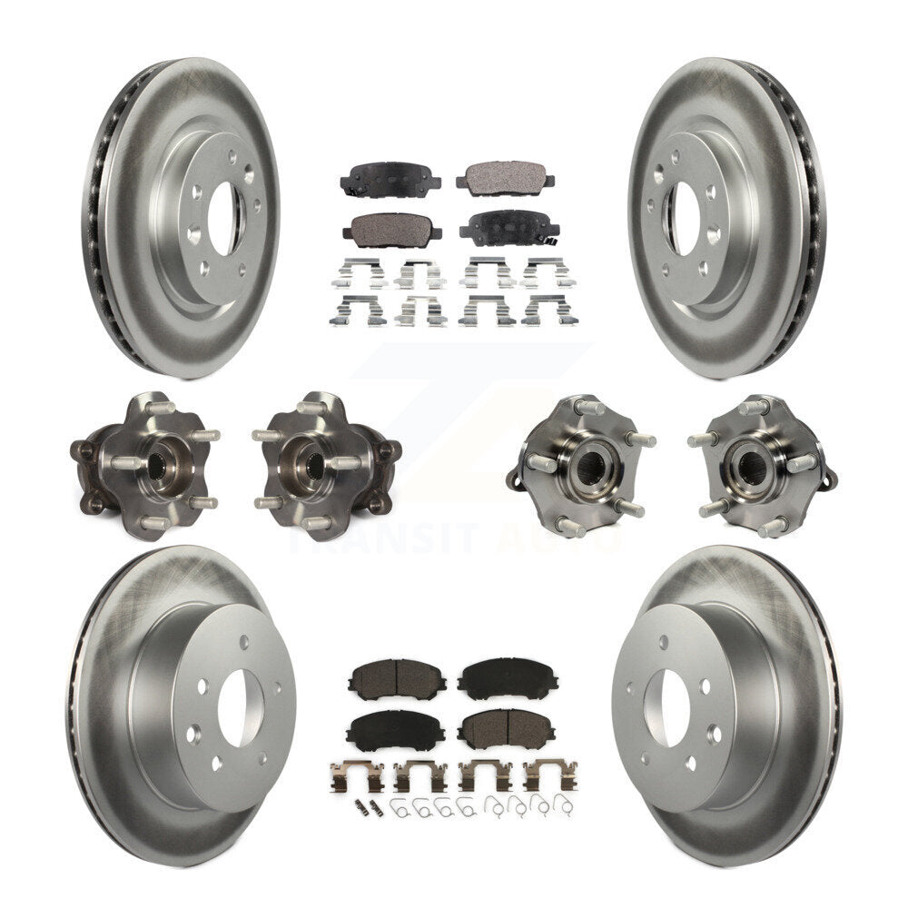 Kit de plaquettes de rotor de frein enduites de roulement de moyeu avant et arrière (10 pièces) pour Nissan Rogue Spor