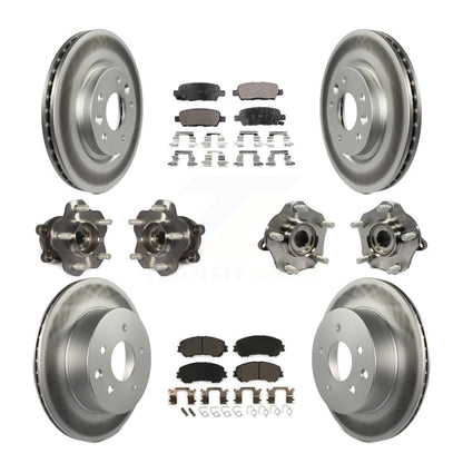 Kit de plaquettes de rotor de frein enduites de roulement de moyeu avant et arrière (10 pièces) pour Nissan Rogue Spor