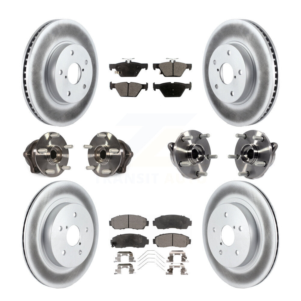 Kit de plaquettes de rotor de frein enduites de roulement de moyeu avant et arrière (10 pièces) pour Subaru Legacy 2.5