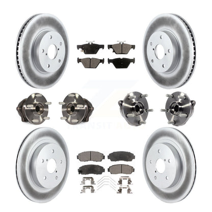 Kit de plaquettes de rotor de frein enduites de roulement de moyeu avant et arrière (10 pièces) pour Subaru Legacy 2.5