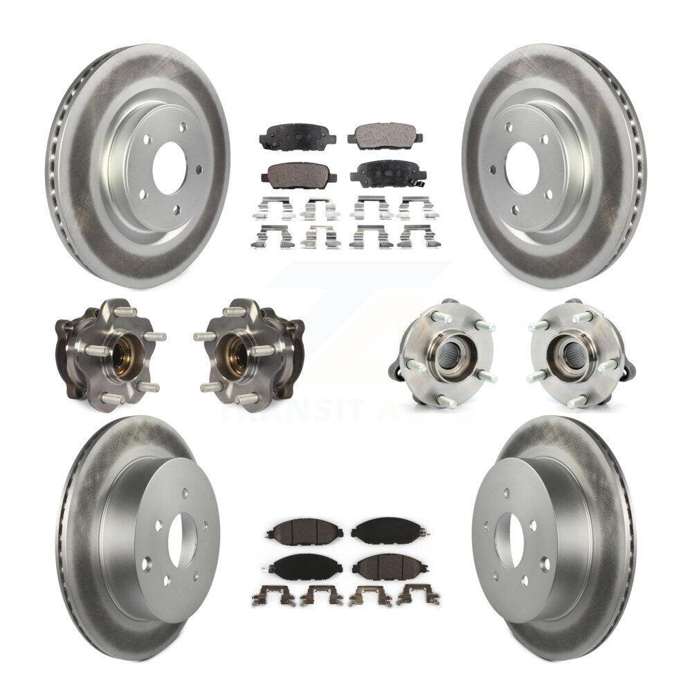 Kit de rotor et de plaquettes de frein revêtus de roulement de moyeu avant et arrière (10 pièces) pour Nissan Pathfinde