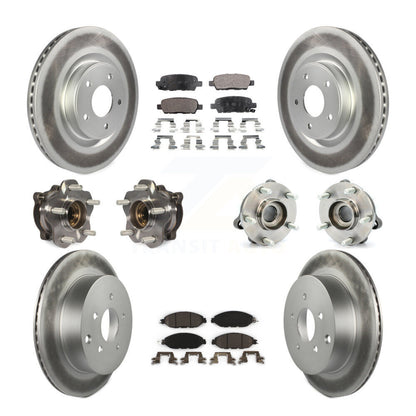 Kit de rotor et de plaquettes de frein revêtus de roulement de moyeu avant et arrière (10 pièces) pour Nissan Pathfinde