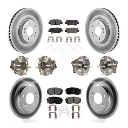 Kit de rotor et de plaquettes de frein à disque revêtus de roulement de moyeu avant et arrière (10 pièces) pour Kia Optim
