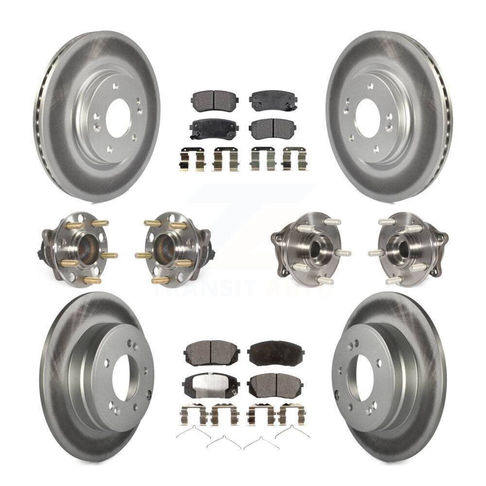 Kit de plaquettes de Rotor de frein à disque revêtu de roulement de moyeu avant et arrière (10 pièces) pour Hyundai Sonat