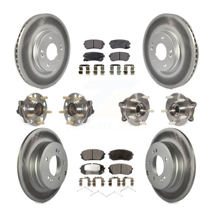 Kit de plaquettes de Rotor de frein à disque revêtu de roulement de moyeu avant et arrière (10 pièces) pour Hyundai Sonat