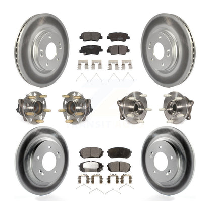 Kit de rotor et de plaquettes de frein à disque revêtus de roulement de moyeu avant et arrière (10 pièces) pour Kia Optim
