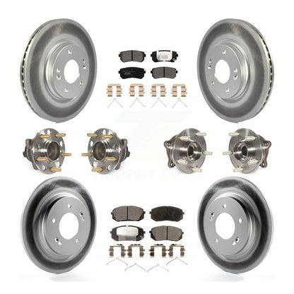 Kit de rotor et de plaquettes de frein à disque revêtus de roulement de moyeu avant et arrière (10 pièces) pour Kia Optim
