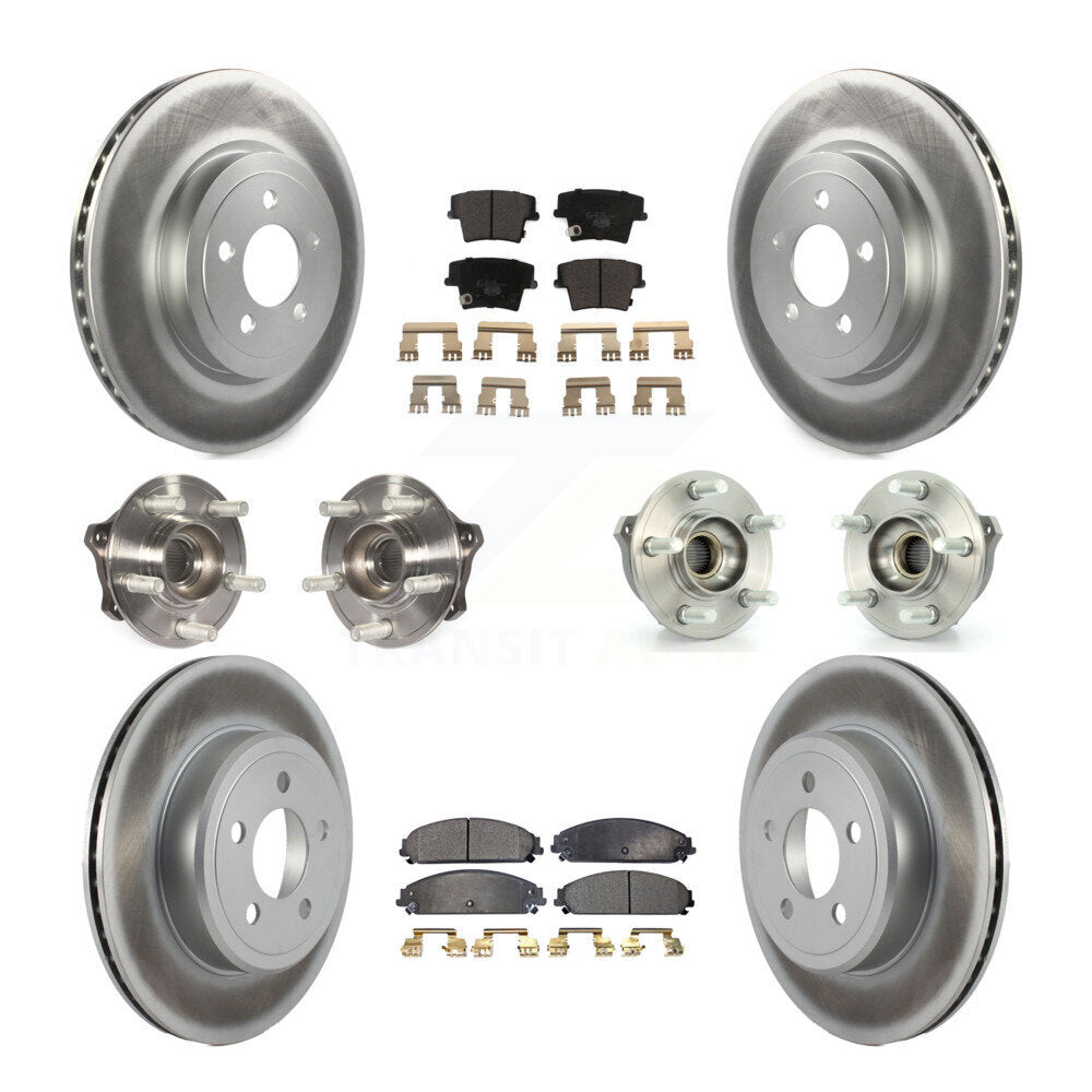 Kit de rotor et de plaquettes de frein revêtus de roulement de moyeu avant et arrière (10 pièces) pour Dodge Charger 30