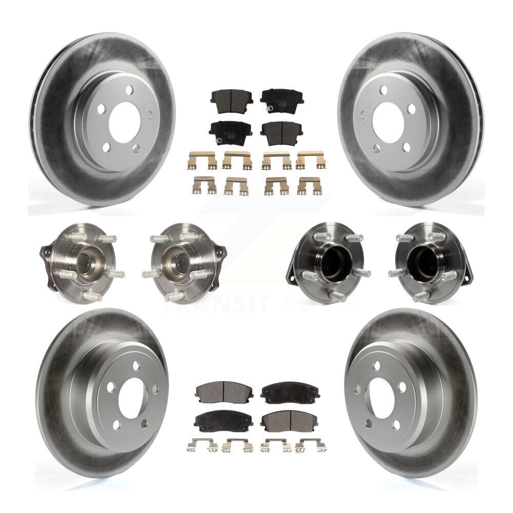 Kit de rotor et de plaquettes de frein revêtus de roulement de moyeu avant et arrière (10 pièces) pour Dodge Charger 30