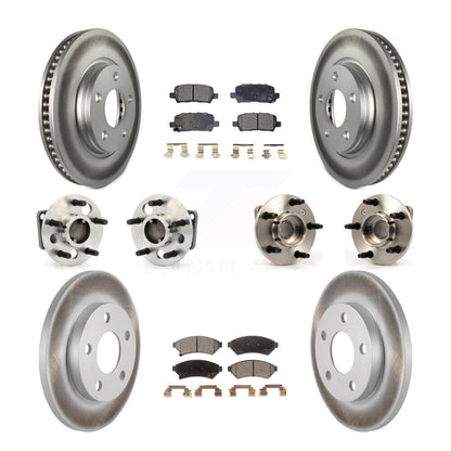 Kit de plaquettes de rotor de frein enduites de roulement de moyeu avant et arrière (10 pièces) pour Pontiac Grand Pri