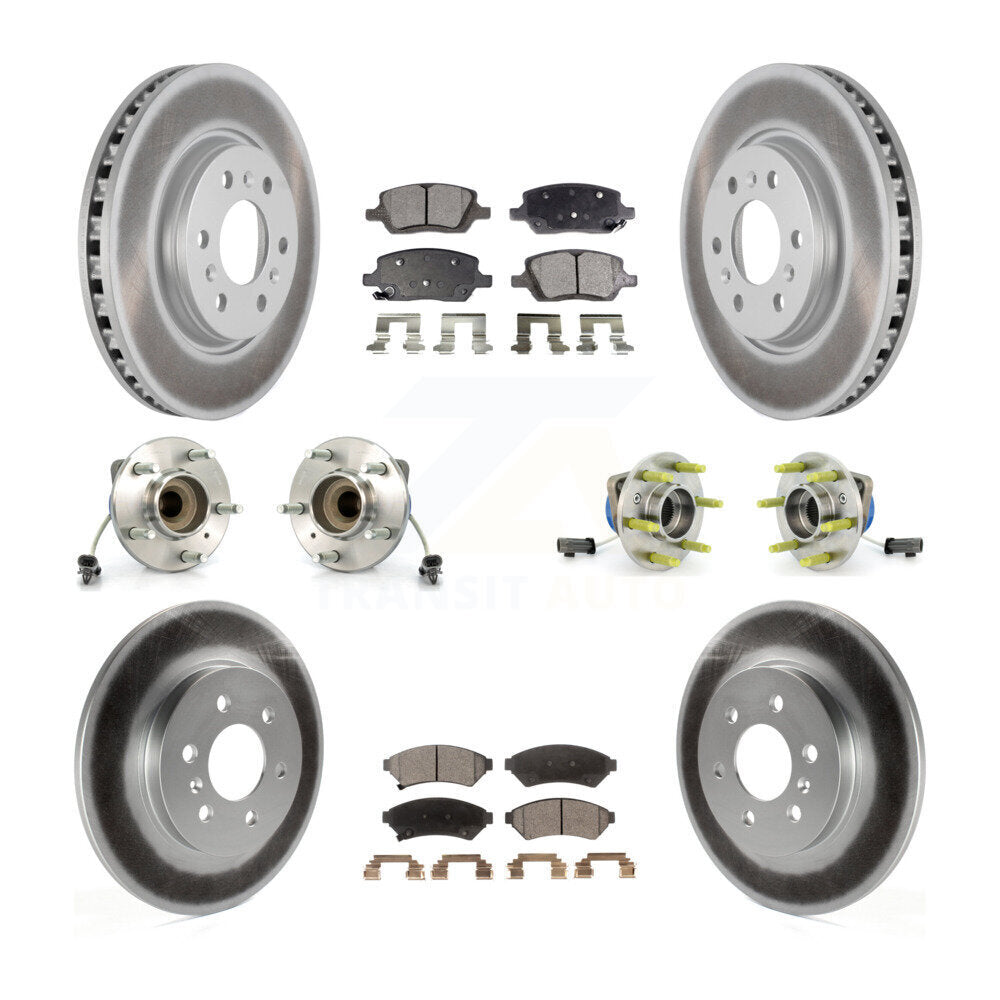 Kit de rotor et de plaquettes de frein à disque revêtus de roulement de moyeu avant et arrière (10 pièces) pour Saturn Rela