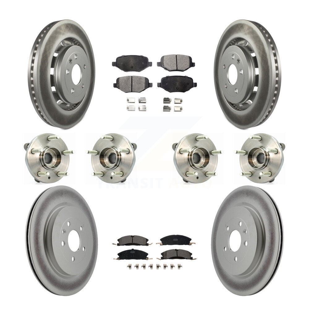 Kit de plaquettes de Rotor de frein, roulement de moyeu avant et arrière (10 pièces) pour Ford Lincoln Flex MK