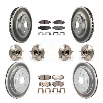 Kit de rotors et plaquettes de frein revêtus de roulement de moyeu avant et arrière (10 pièces) pour Chevrolet Camar